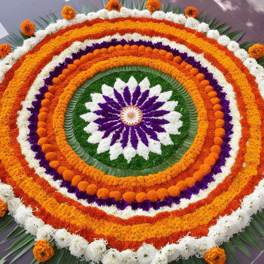 Free Download Republic Day Rangoli With Rice And Colors - High Quality Republic Day Rangoli Background