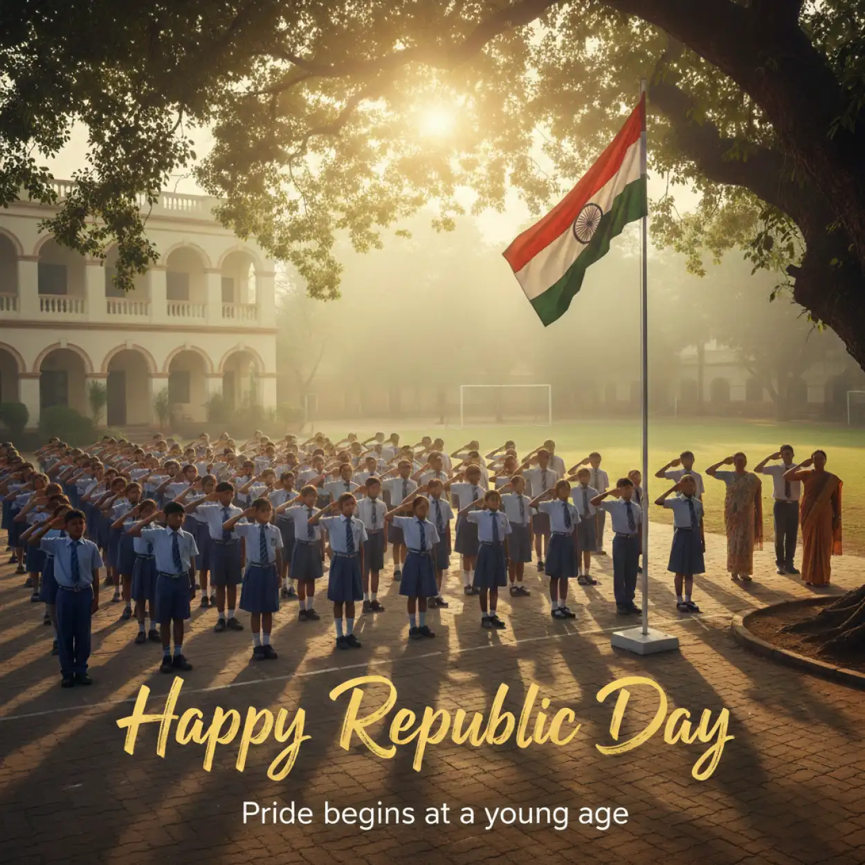 Free Download Republic Day Wishes For School Children 2 - High Quality Republic Day Wishes Image