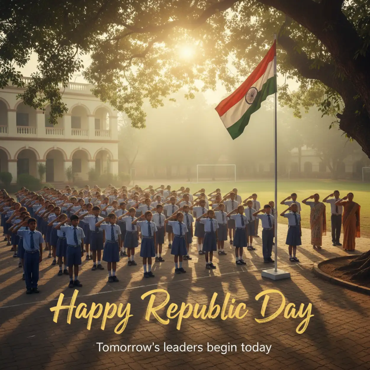Free Download Republic Day Wishes For School Students And Teachers - High Quality Republic Day Wishes Image