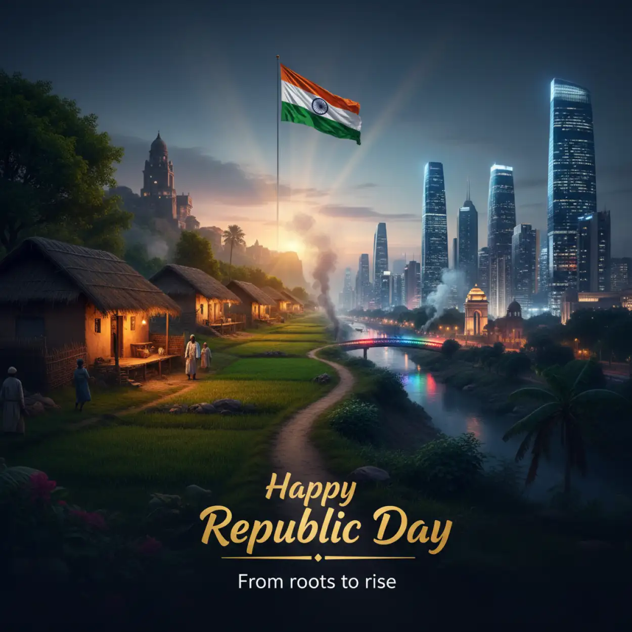 Free Download Republic Day Wishes Tricolour Theme Images - High Quality Republic Day Wishes Image