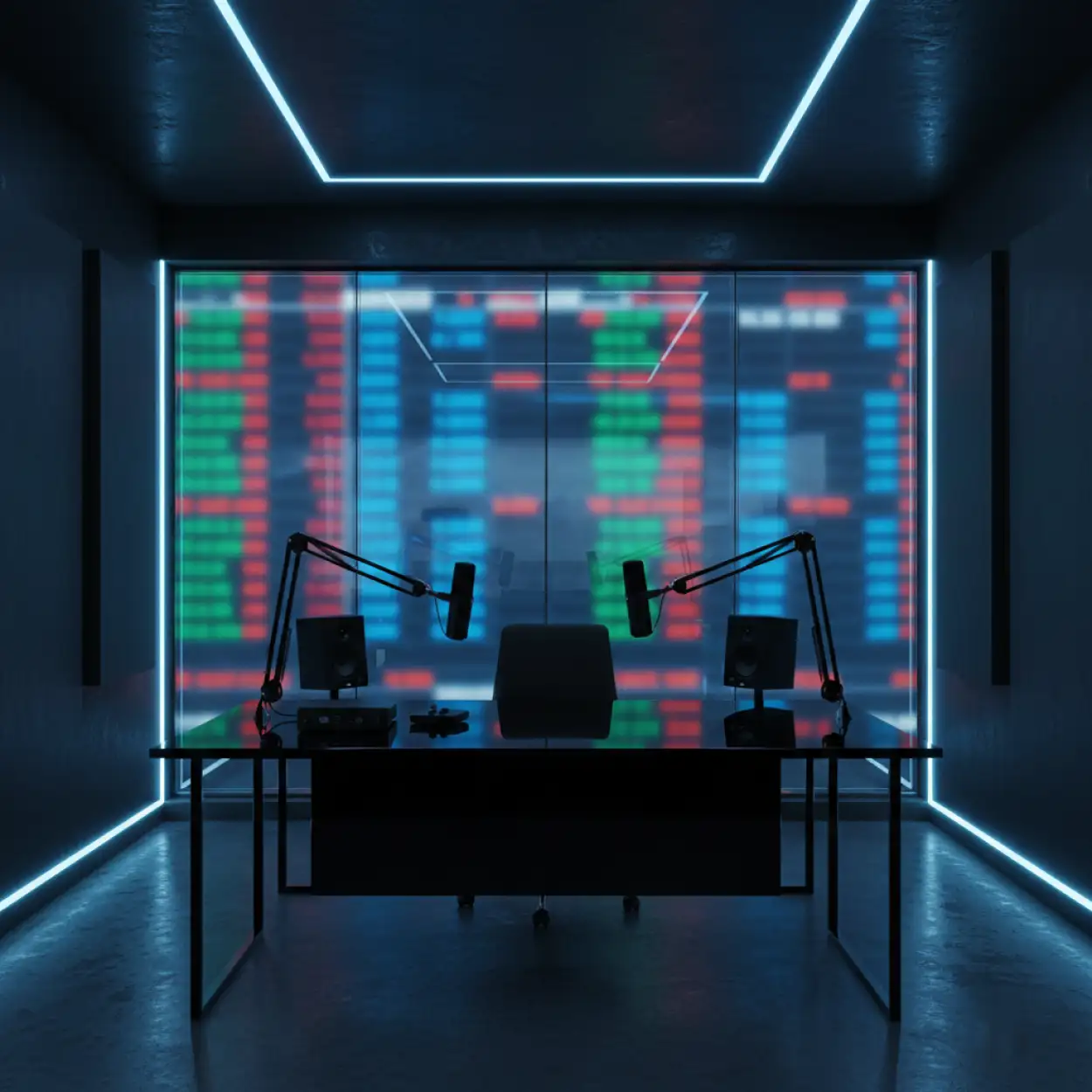 Free Download Rgb Lighting Podcast Studio Background - High Quality Podcast Studio Background Background Image