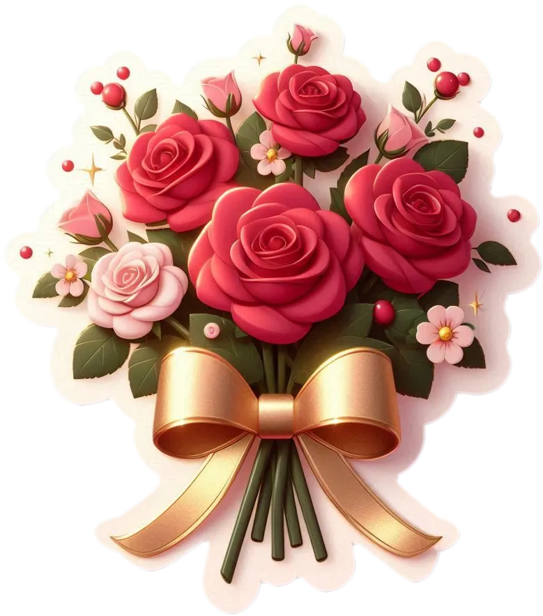 Free Download Romantic Flower Bouquet Png For Valentine’s Day - High Quality Flower Bouquet Png PNG Image