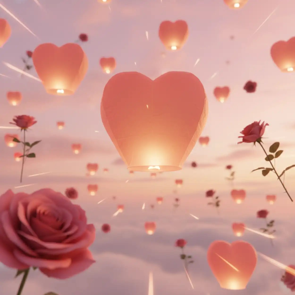 Free Download Romantic Heart Balloon Valentines Background - High Quality Happy Valentines Day Background Hd Background
