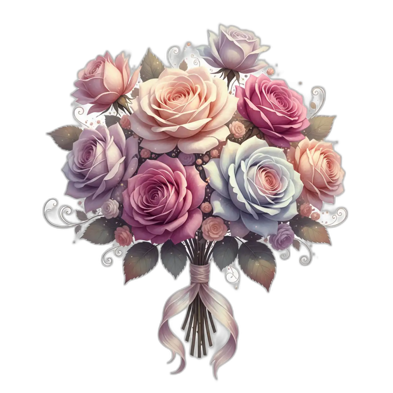 Free Download Rose Bouquet Png Design Resource - High Quality Rose Bouquet Png Transparent PNG