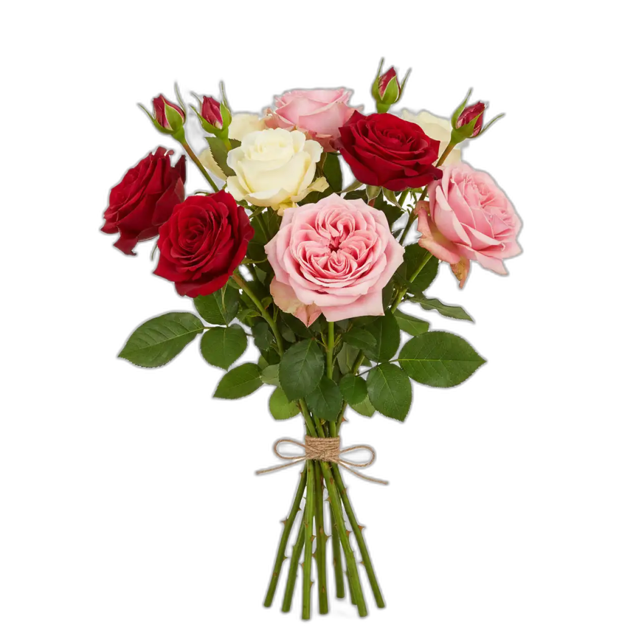 Free Download Rose Bouquet Png With Leaves - High Quality Rose Bouquet Png Transparent PNG