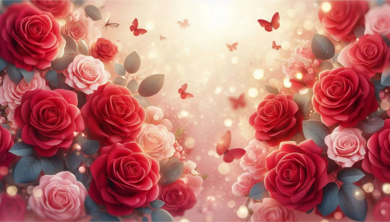 Rose Flower Background With Bokeh Effect - Royalty Free Flower Background Rose Image | Pngmagic Free Download Rose Flower Background With Bokeh Effect - High Quality Flower Background Rose Background