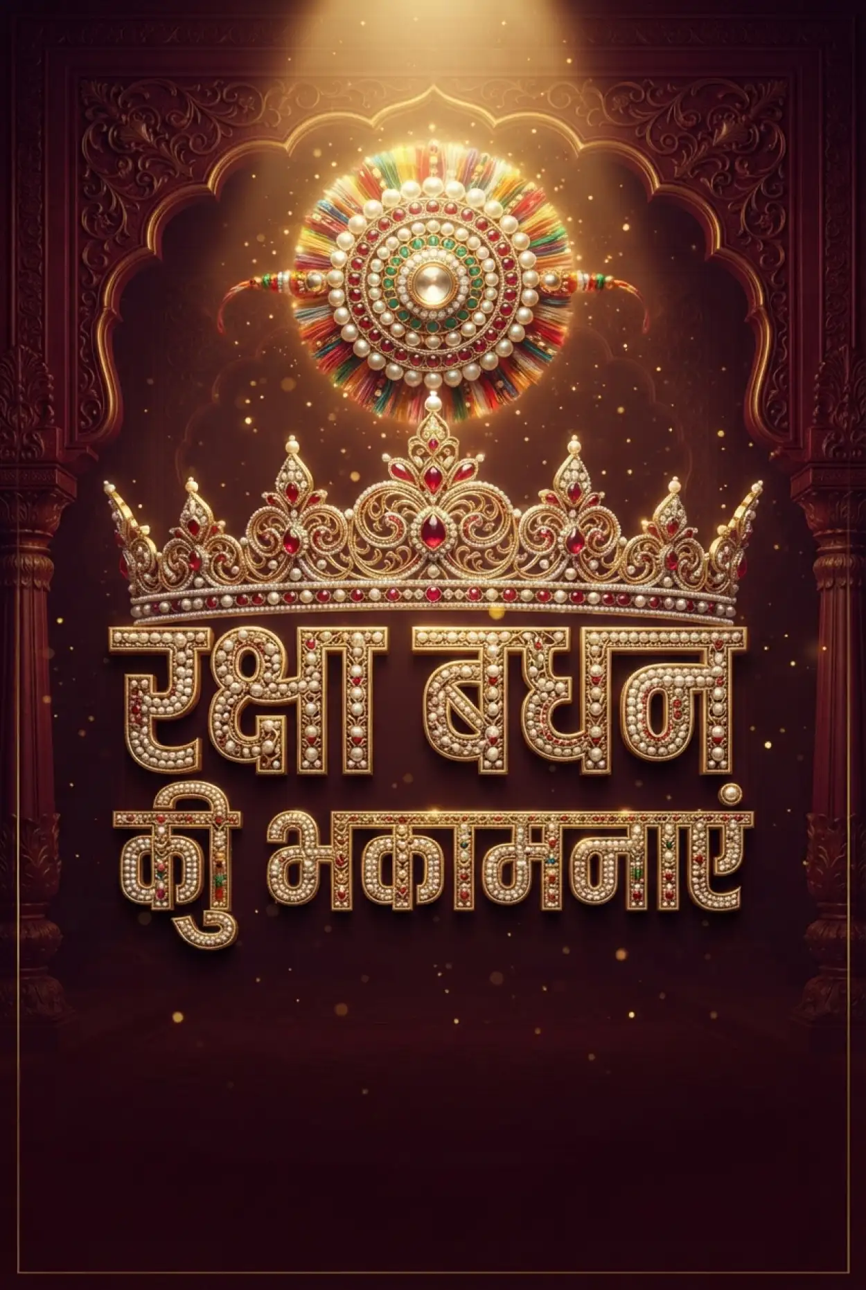 Free Download Royal Indian Style Raksha Bandhan Hindi Typography Luxury Poster - High Quality Raksha Bandhan Ki Shubhkamnaye In Hindi Image