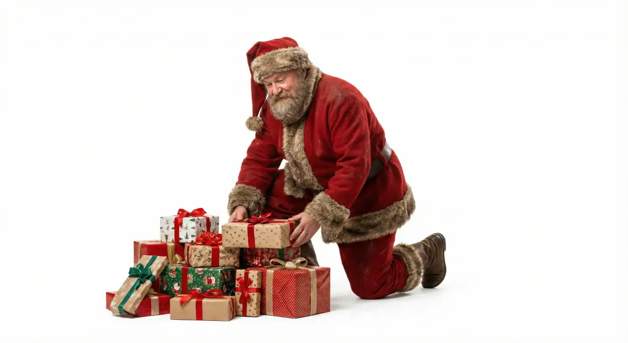 Free Download Santa Claus Giving Gifts Png Isolated - High Quality Santa Claus With Gifts Png Transparent PNG