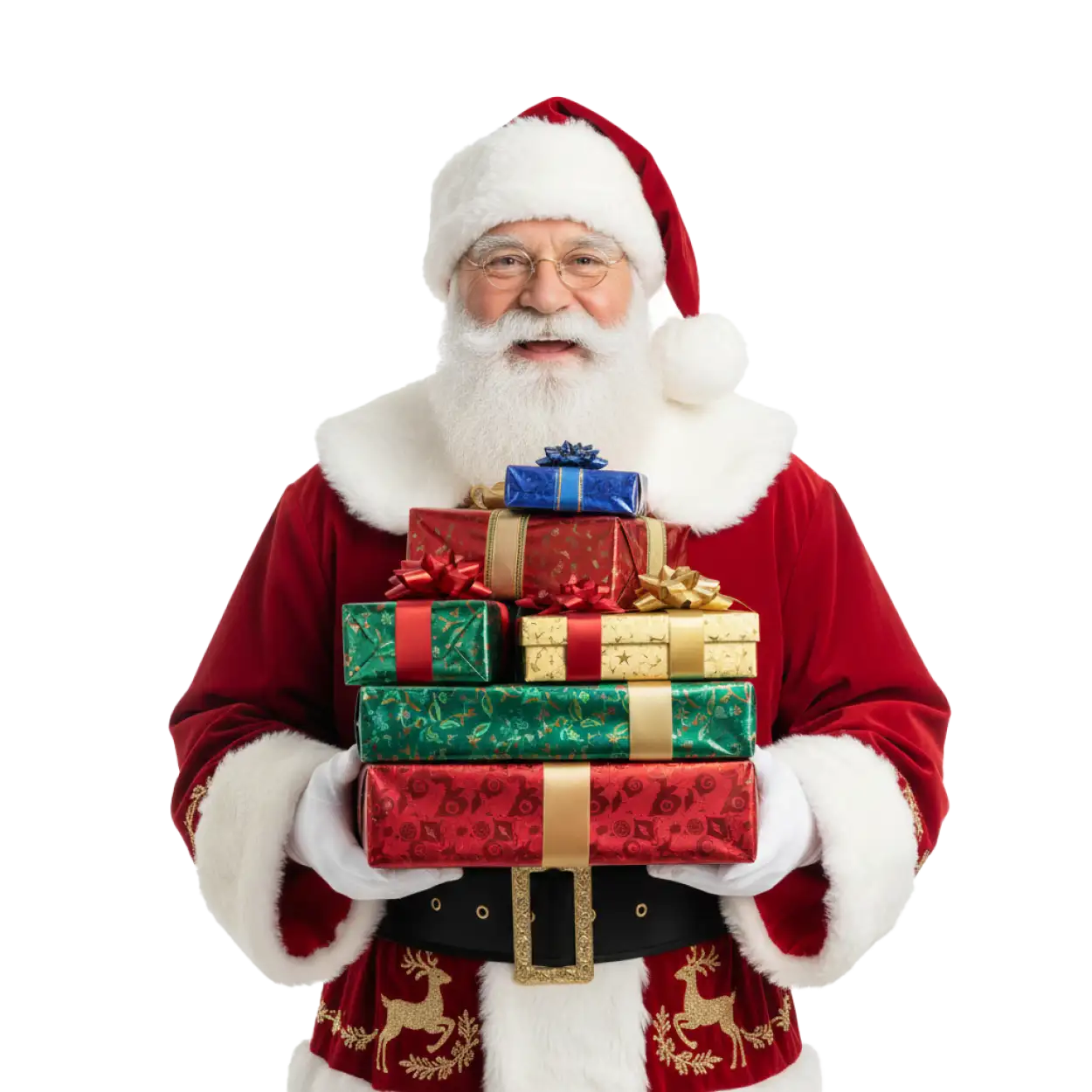 Free Download Santa Claus With Gifts Png - High Quality Santa Claus With Gifts Png Transparent PNG