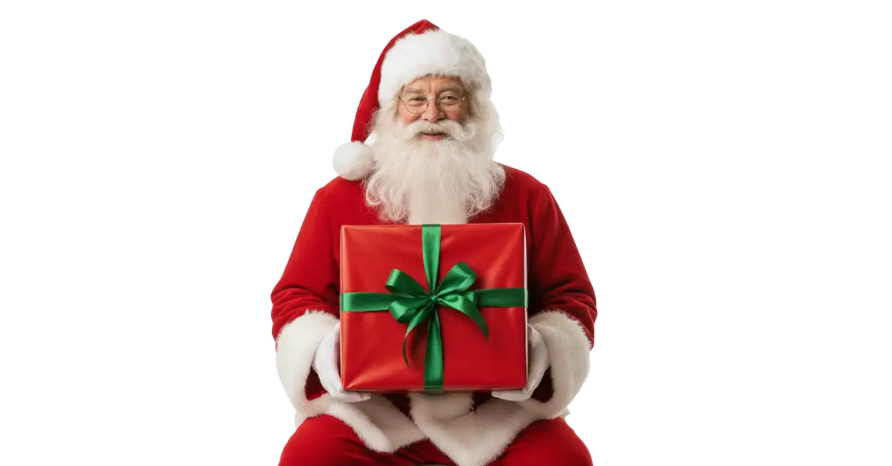 Free Download Santa Claus With Shiny Gifts Png - High Quality Santa Claus With Gifts Png Transparent PNG