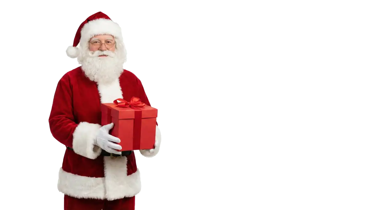 Free Download Santa Claus With Wrapped Presents Png - High Quality Santa Claus With Gifts Png Transparent PNG