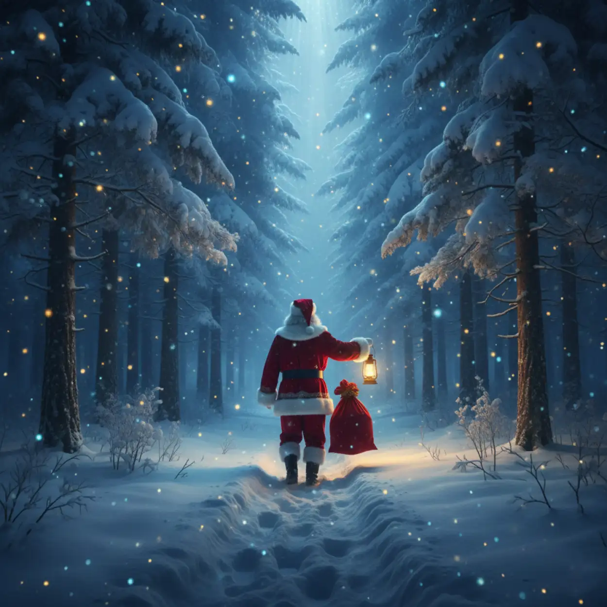 Free Download Santa Sleigh Merry Christmas Background Illustration - High Quality Merry Christmas Background Background