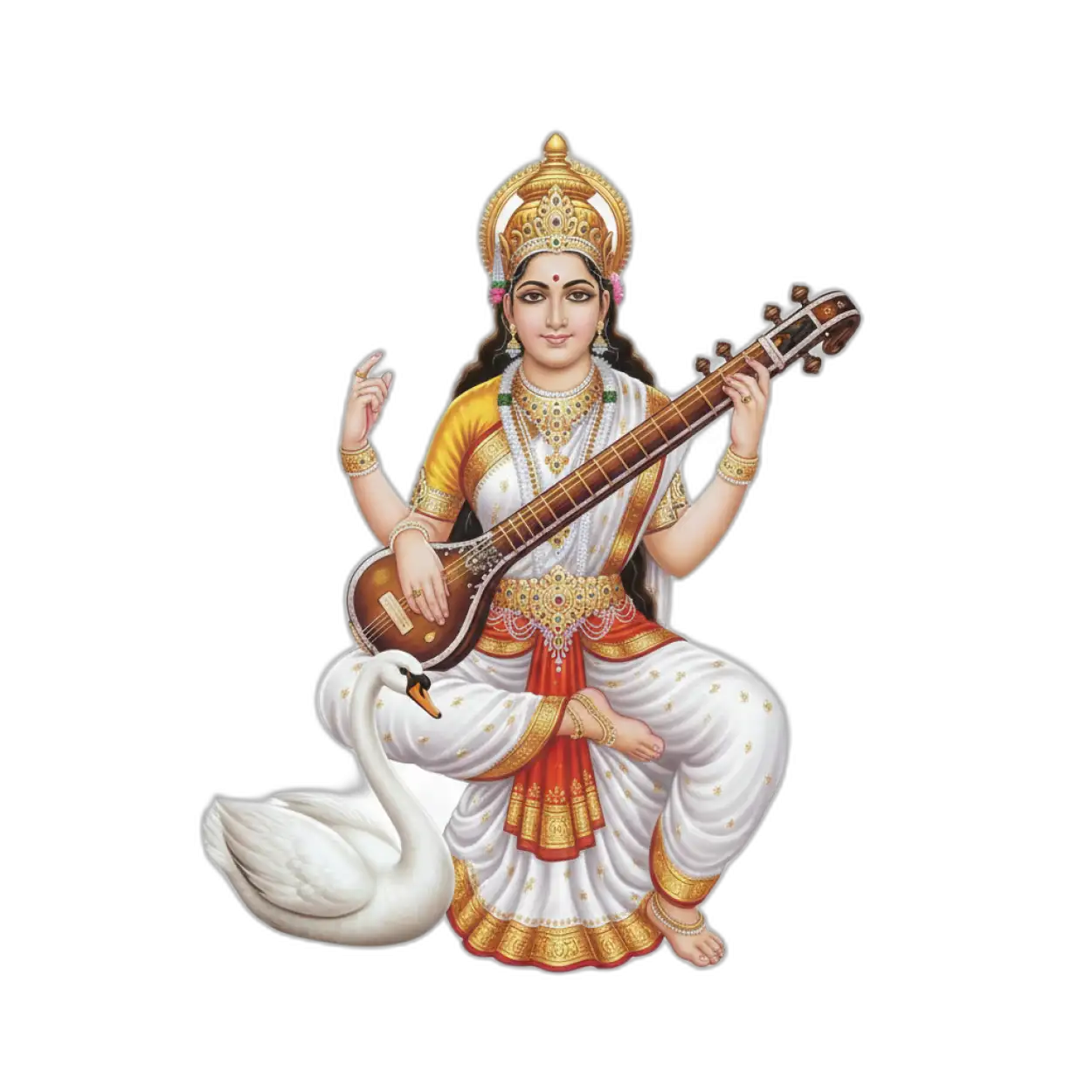 Free Download Saraswati Png For Devotional Background - High Quality Saraswati Png PNG Image
