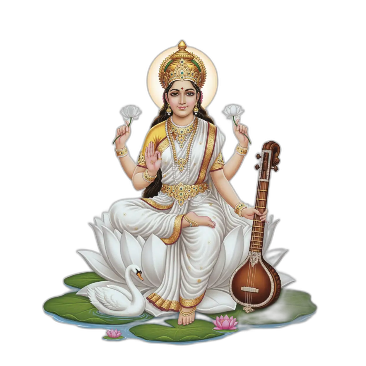 Free Download Saraswati Png For Saraswati Puja Design - High Quality Saraswati Png Transparent PNG
