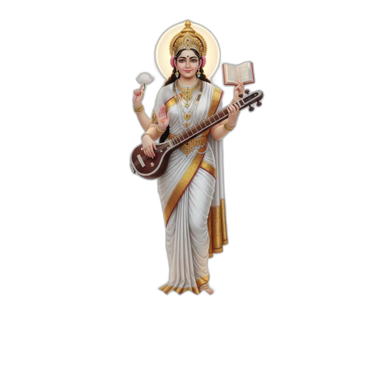 Free Download Saraswati Png With Veena Transparent - High Quality Saraswati Png Transparent PNG