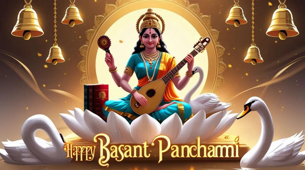 Free Download Saraswati Puja Hd Transparent Background - High Quality Happy Basant Panchami Background