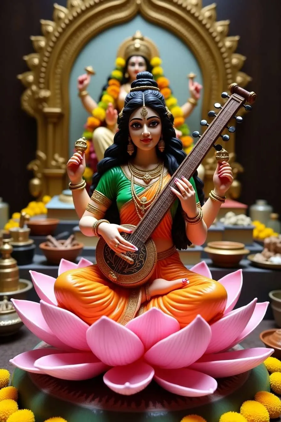 Saraswati Puja Wallpapers For Meditation And Focus - Royalty Free Saraswati Puja Wallpapers Image | Pngmagic Free Download Saraswati Puja Wallpapers For Meditation And Focus - High Quality Saraswati Puja Wallpapers Background
