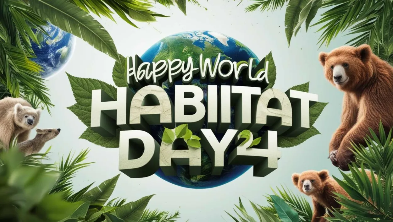 Free Download Save The Planet World Habitat Day 2024 Slogans - High Quality Happy World Habitat Day Background
