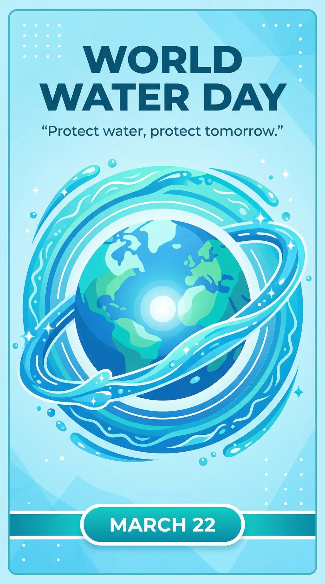 Free Download Save Water Poster Png High Resolution - High Quality World Water Day 2026 Transparent PNG