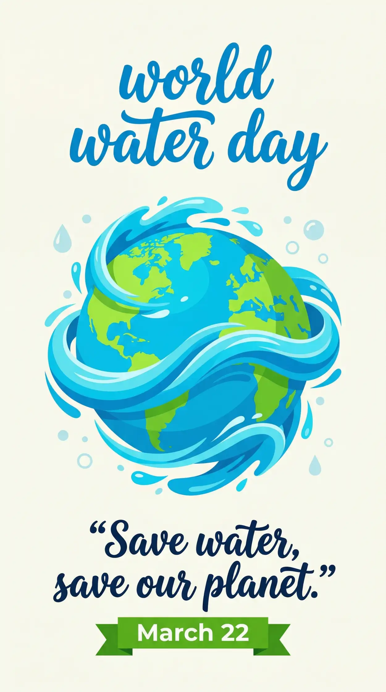 Free Download Save Water Save Earth Poster Drawing - High Quality World Water Day 2026 Image