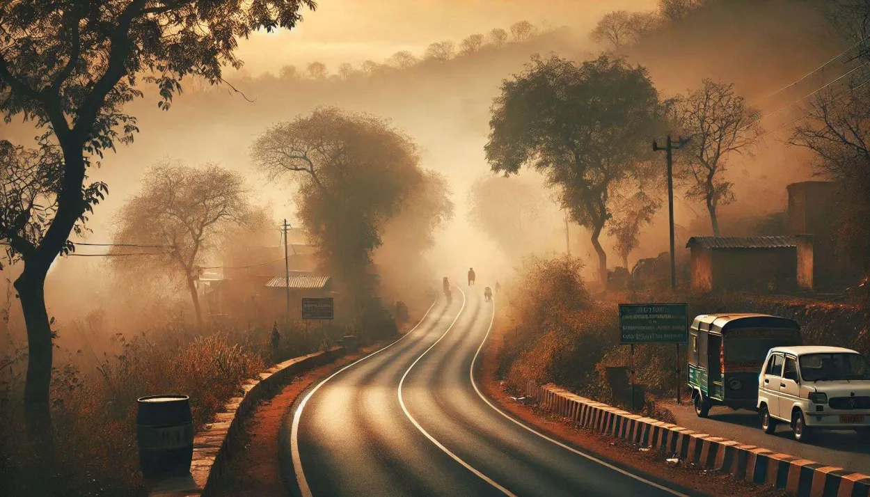 Scenic Indian Roads In Foggy Winter Mornings - Royalty Free Winter Wallpaper Image | Pngmagic Free Download Scenic Indian Roads In Foggy Winter Mornings - High Quality Winter Wallpaper Background
