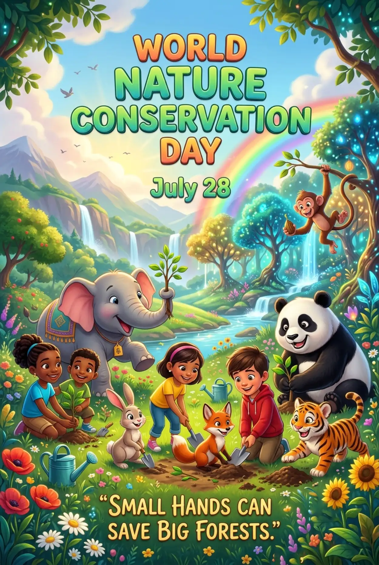 Free Download School Awareness Poster On Nature Conservation - High Quality World Nature Conservation Day 2026 Image
