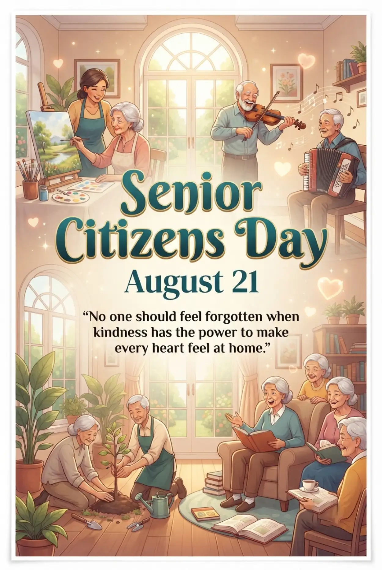 Free Download Senior Citizens Day 2026 Promoting Dignity For Seniors - High Quality Senior Citizens Day 2026 Image