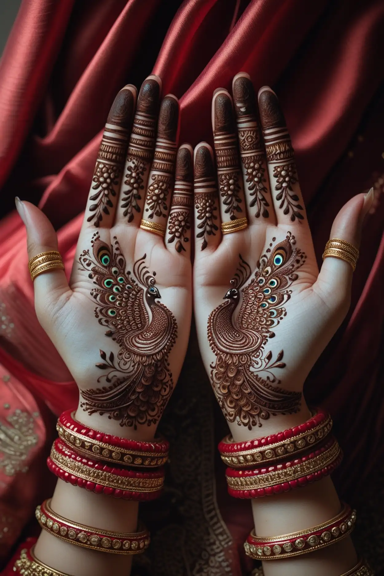 Free Download Shaded Hand Mehndi Design With Leaves - High Quality Hand Mehndi Design Background