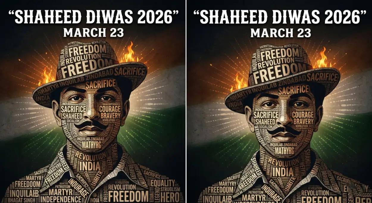 Free Download Shaheed Diwas 2026 Poster With Freedom Fighters - High Quality Shaheed Diwas 2026 Image