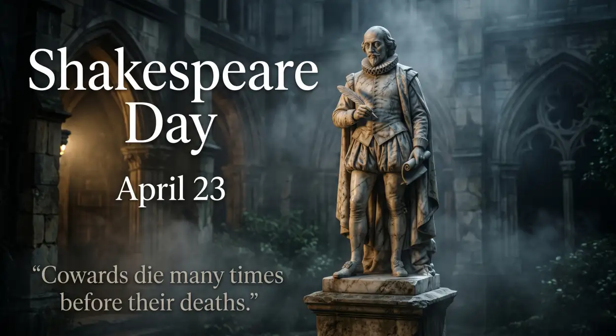 Free Download Shakespeare Birth And Death Same Day April 23 - High Quality William Shakespeare Day 2026 Image