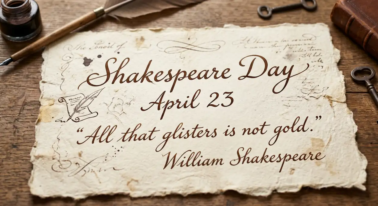 Free Download Shakespeare Day April 23 Quotes Images - High Quality William Shakespeare Day 2026 Image