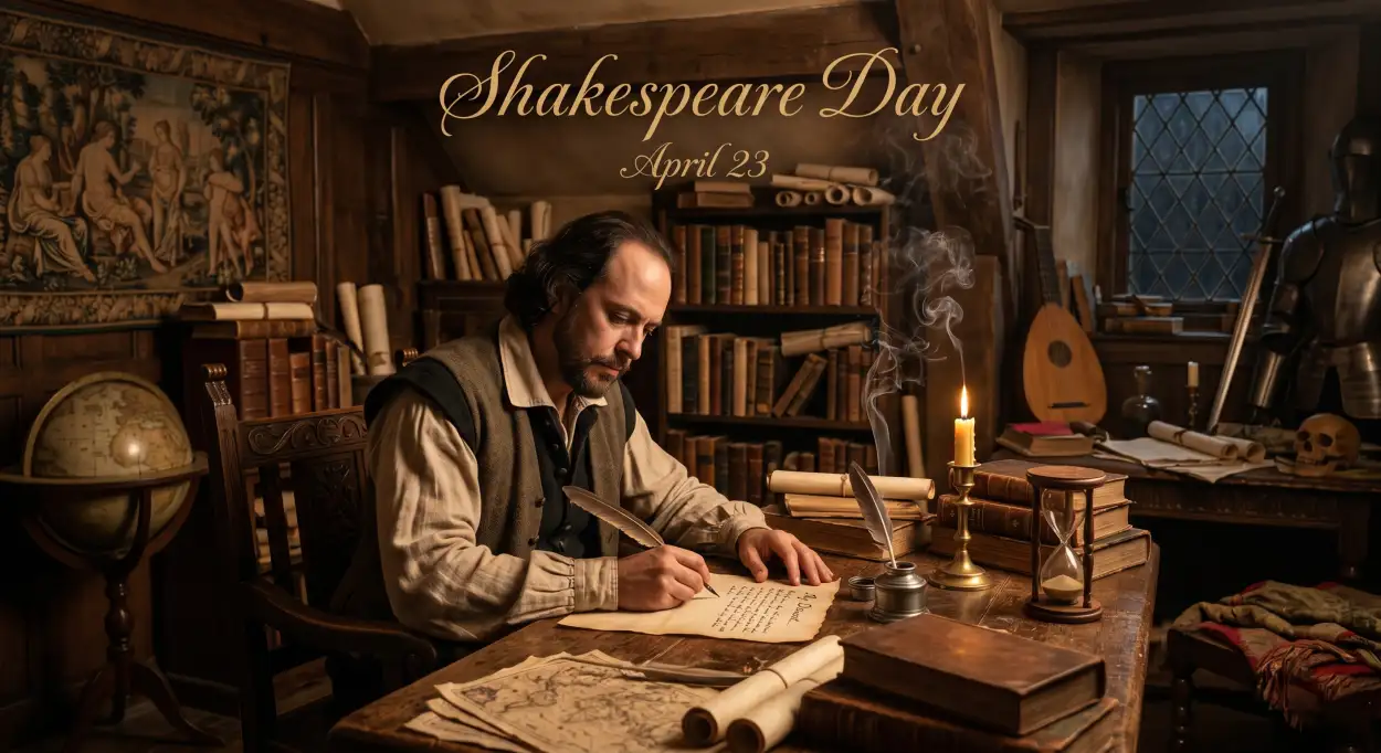 Free Download Shakespeare Day Artistic Portrait Ideas - High Quality William Shakespeare Day 2026 Image