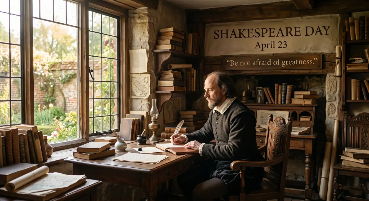 Free Download Shakespeare Day Creative Reel Ideas - High Quality William Shakespeare Day 2026 Image
