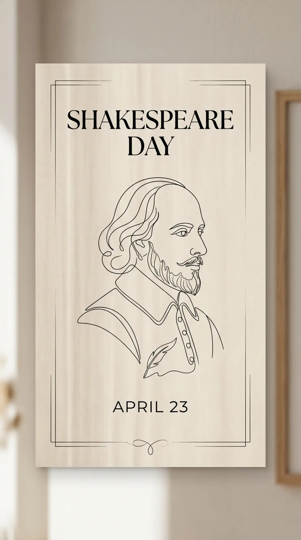 Free Download Shakespeare Day Invitation Card Template 2 - High Quality William Shakespeare Day 2026 Image