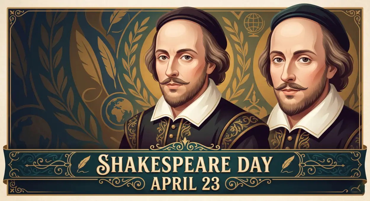 Free Download Shakespeare Day Luxury Poster Design - High Quality William Shakespeare Day 2026 Image