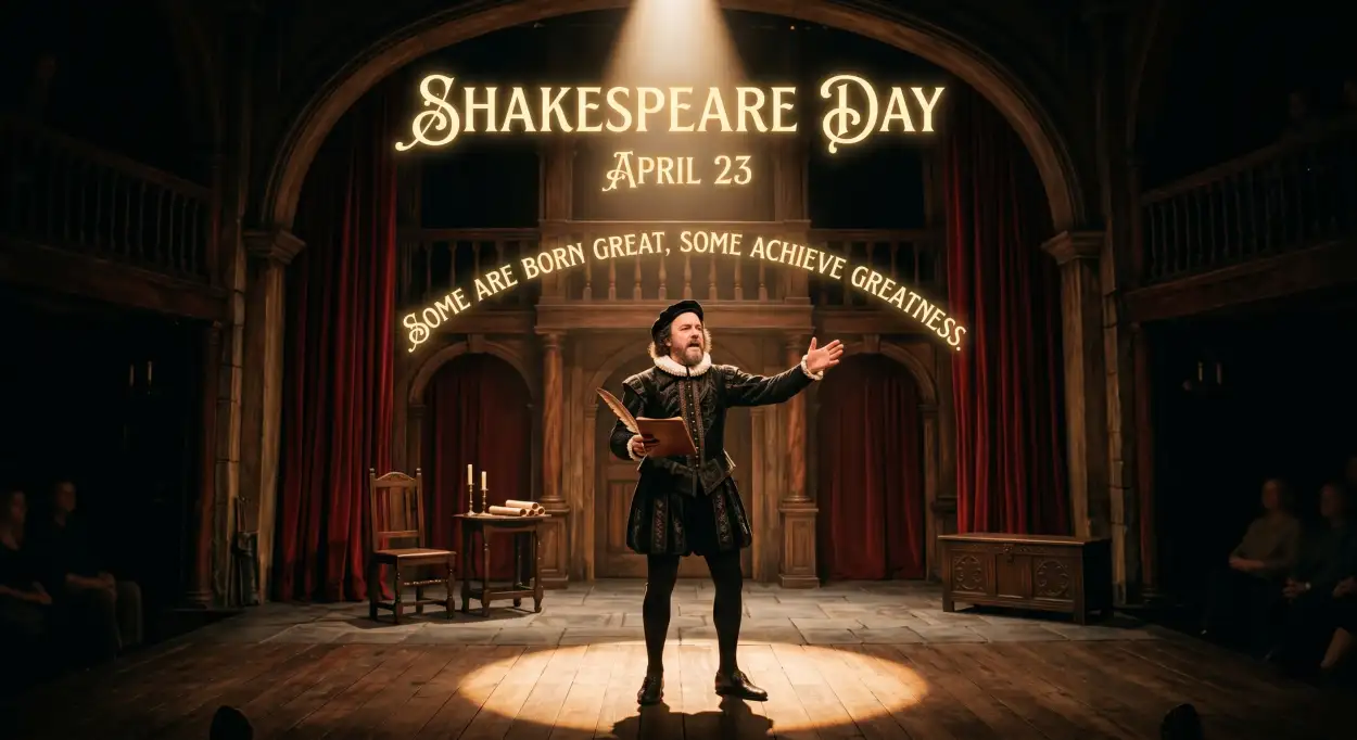 Free Download Shakespeare Day Play Performance Ideas - High Quality William Shakespeare Day 2026 Image