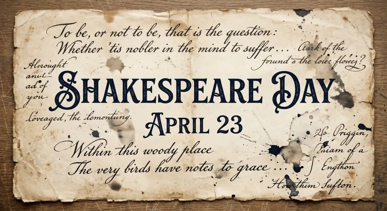 Free Download Shakespeare Quotes Typography Design Png - High Quality William Shakespeare Day 2026 Transparent PNG