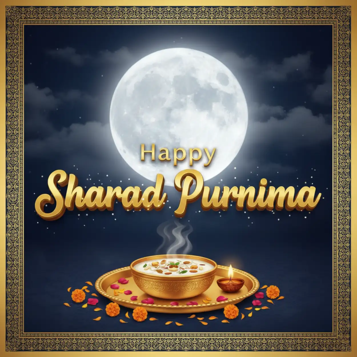 Free Download Sharad Purnima Puja Thali Hd Png Download - High Quality Happy Sharad Purnima Transparent PNG
