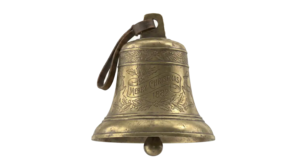 Free Download Shiny Metal Christmas Bell Png - High Quality Christmas Bell Png PNG Image