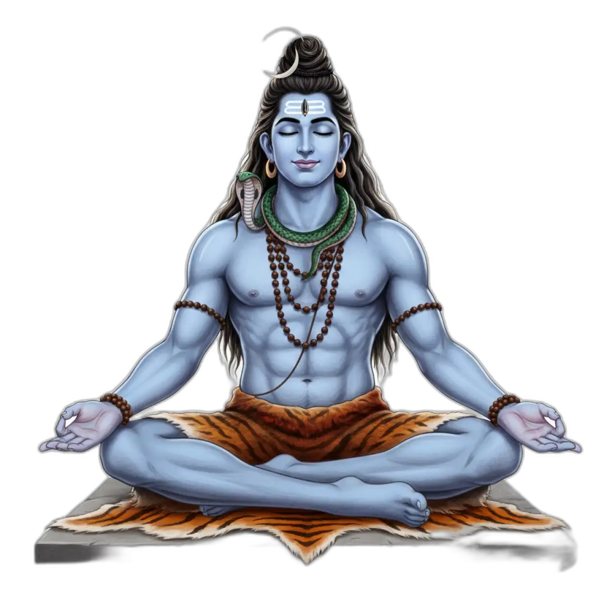 Free Download Shiv Ji Png Meditation Pose - High Quality Lord Shiva Png PNG Image
