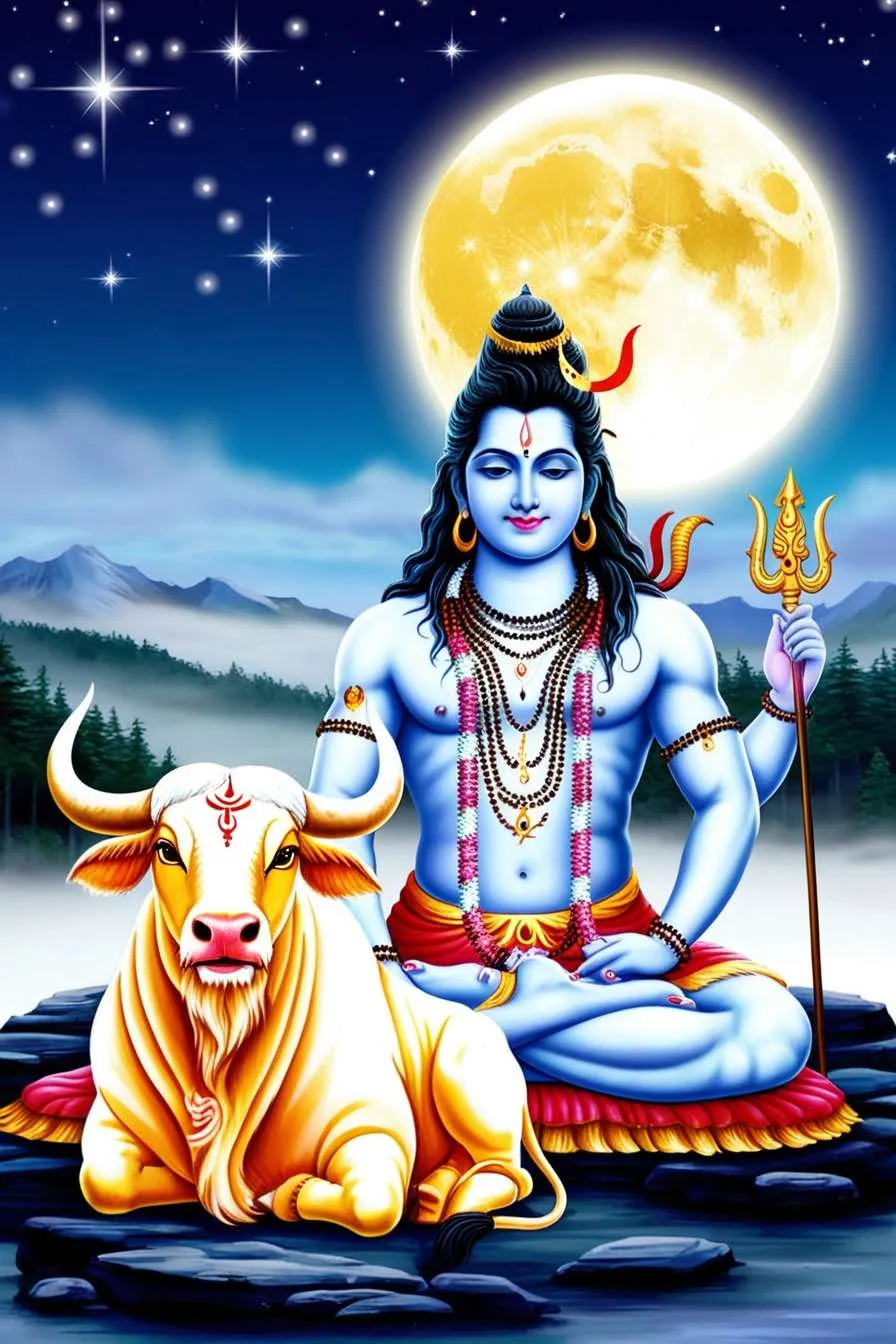 Shivratri Festival Night Moon Background - Royalty Free Shivratri Background Image | Pngmagic Free Download Shivratri Festival Night Moon Background - High Quality Shivratri Background Background