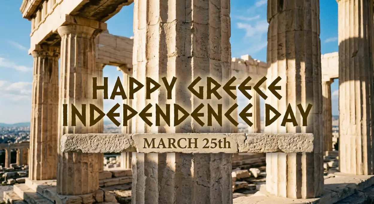 Free Download Short Wishes For Greek Independence Day - High Quality Happy Greece Independence Day 2026 Image