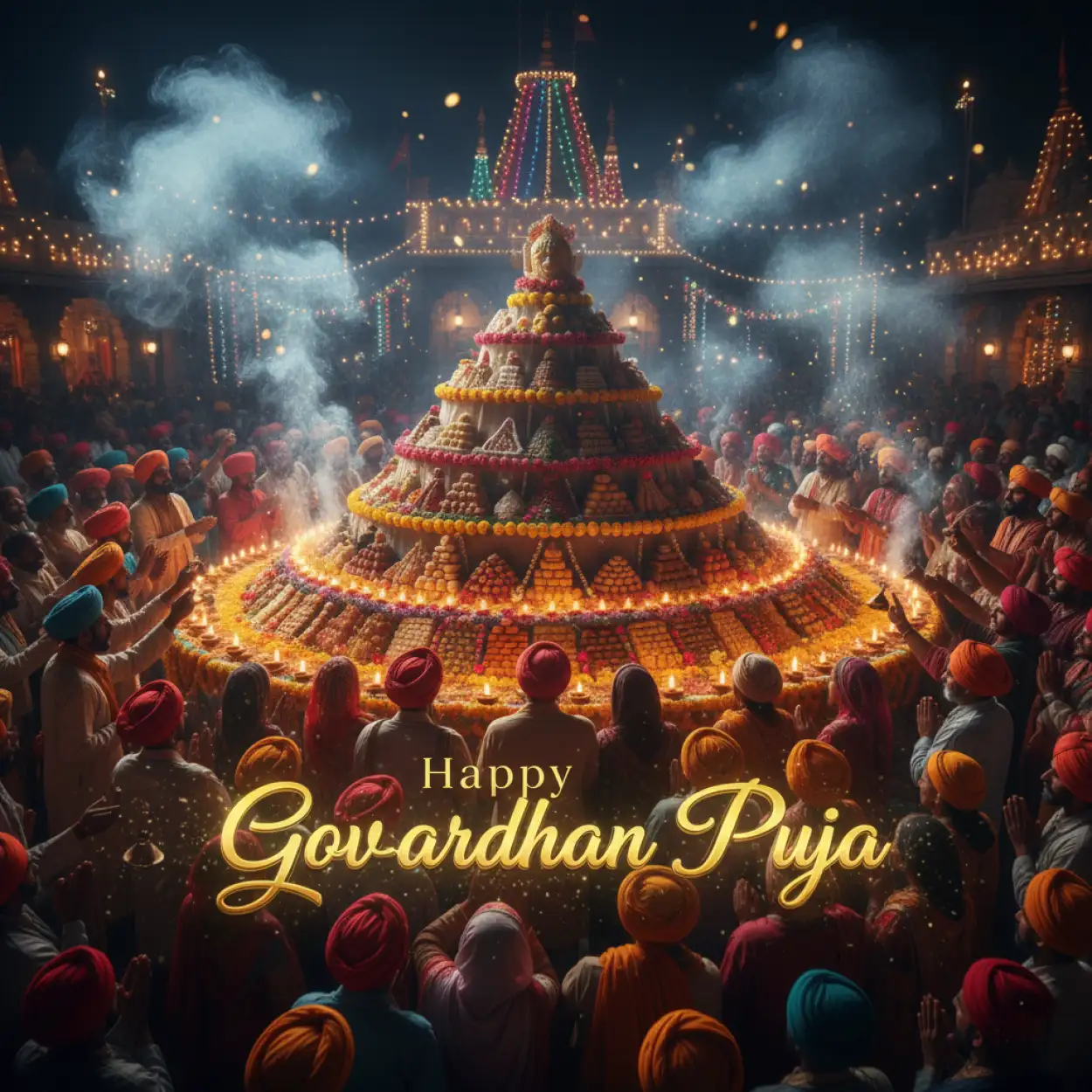 Free Download Shri Krishna Govardhan Puja Photos With Mountain Scene - High Quality Happy Govardhan Puja Background
