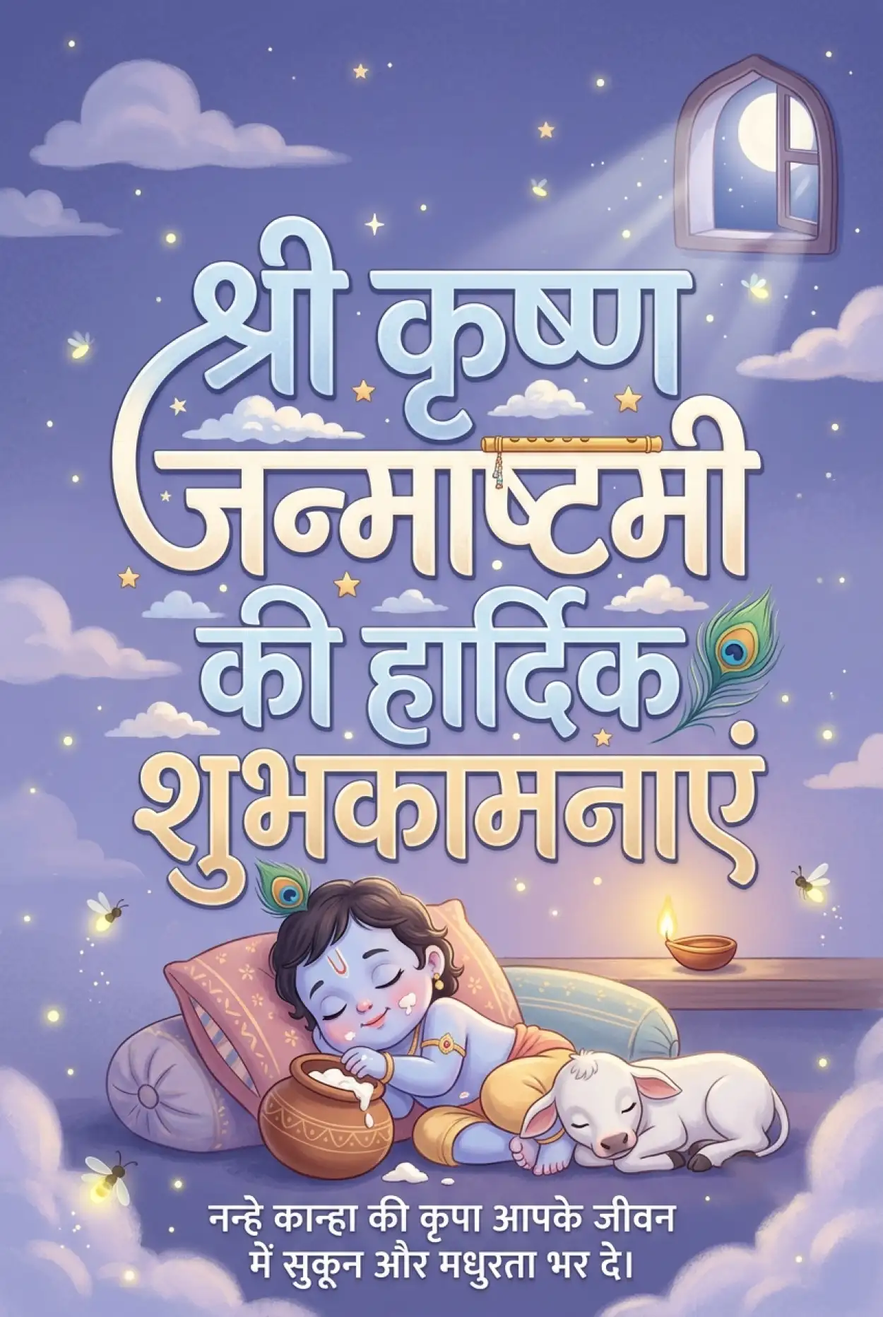 Free Download Shri Krishna Janmashtami 2026 Facebook Story Greeting Images In Hindi - High Quality Shri Krishna Janmashtami Ki Hardik Shubhkamnaye In Hindi Image