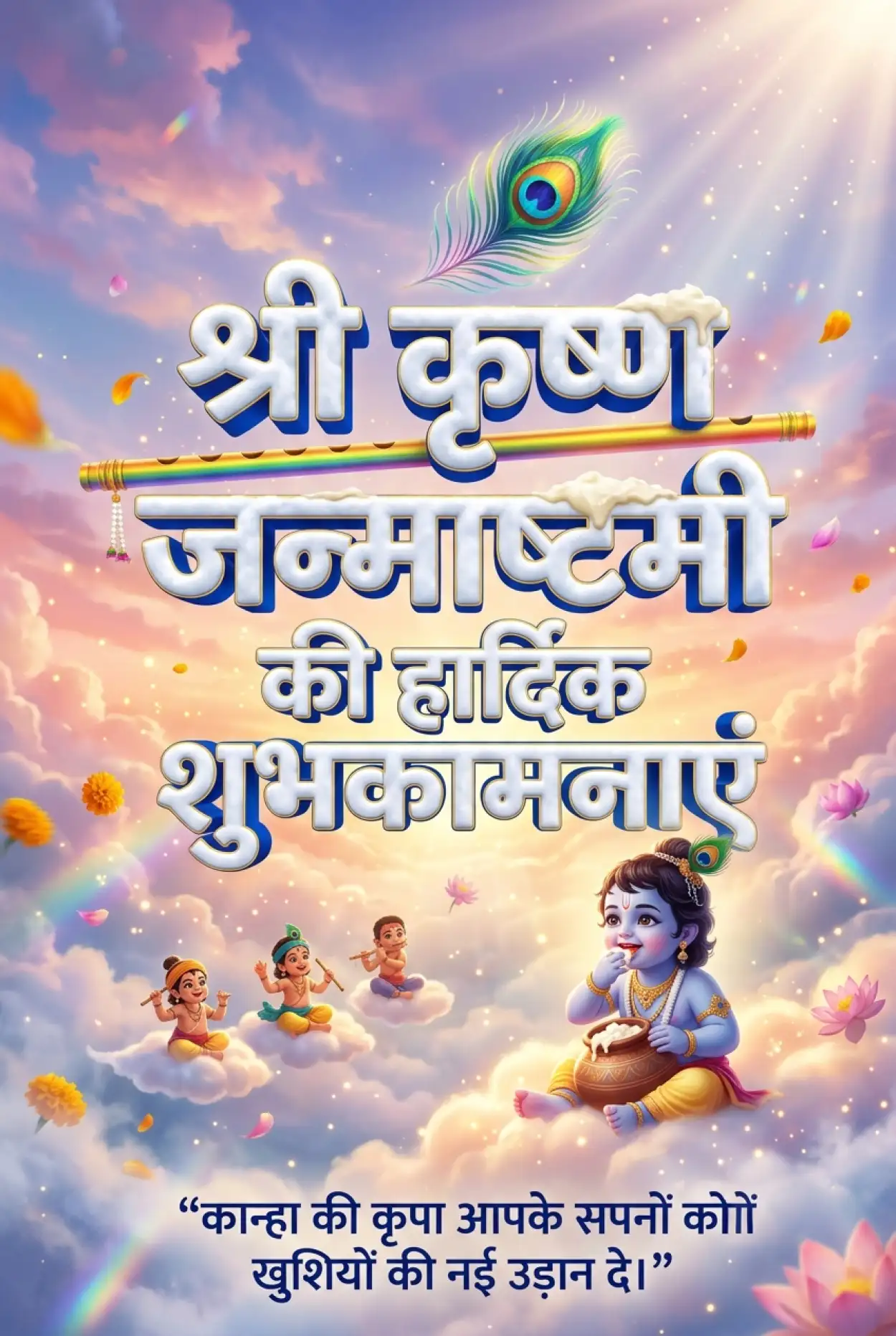 Free Download Shri Krishna Janmashtami Ki Hardik Shubhkamnaye Messages - High Quality Shri Krishna Janmashtami Ki Hardik Shubhkamnaye In Hindi Image