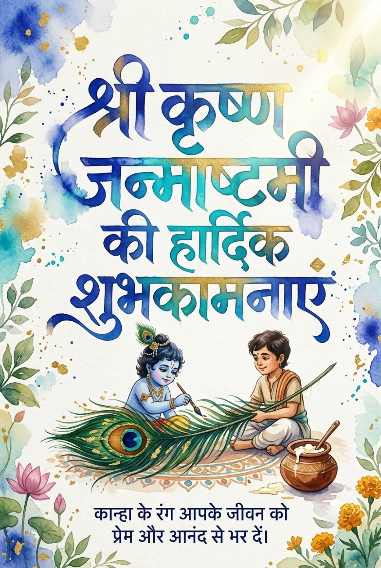 Free Download Shri Krishna Janmashtami Ki Hardik Shubhkamnaye Quotes - High Quality Shri Krishna Janmashtami Ki Hardik Shubhkamnaye In Hindi Image