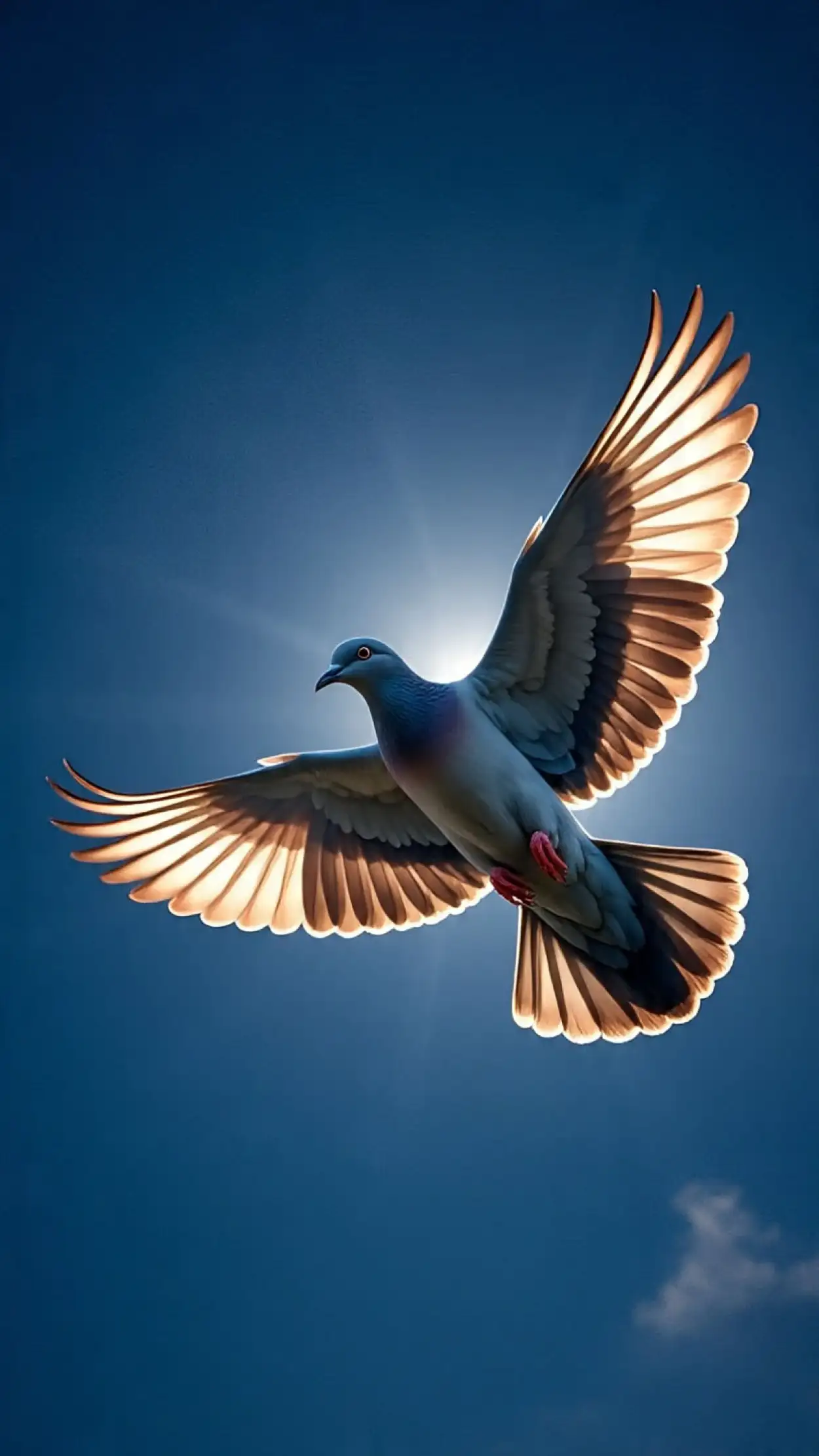 Free Download Silhouette Of White Dove Flying In Blue Sky - High Quality White Dove Flying Image