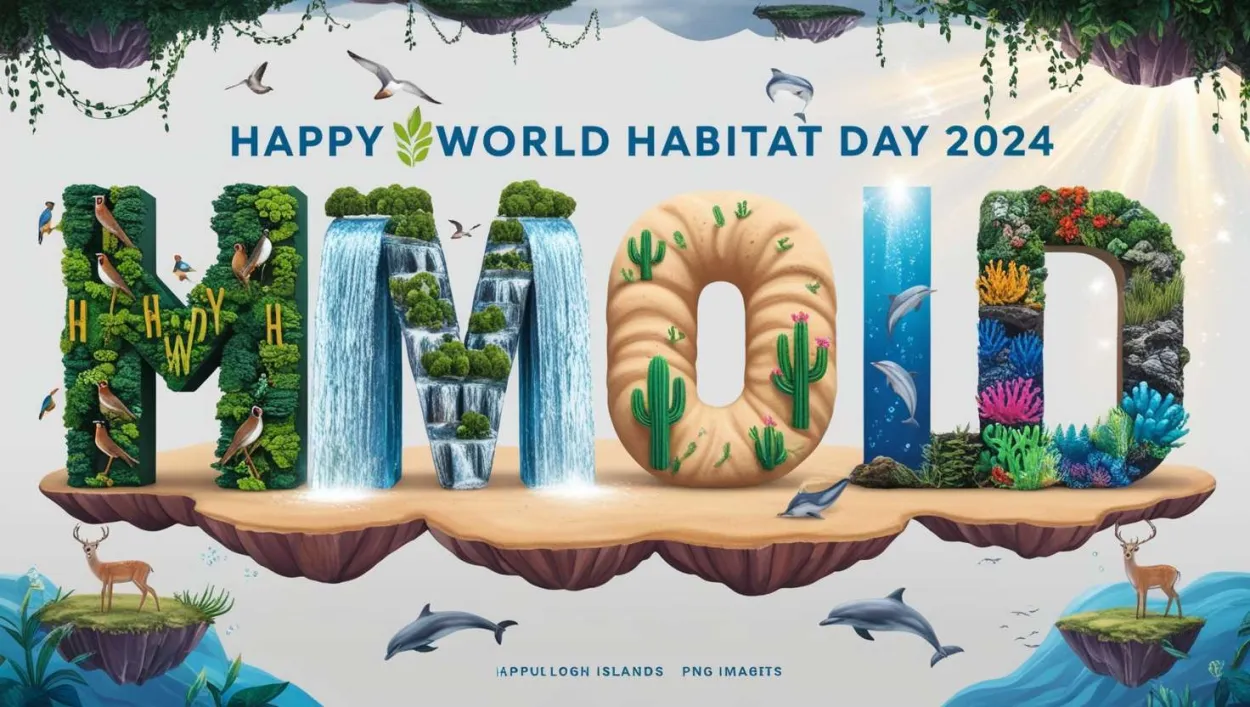 Free Download Simple Happy World Habitat Day 2024 Poster Designs - High Quality Happy World Habitat Day Background