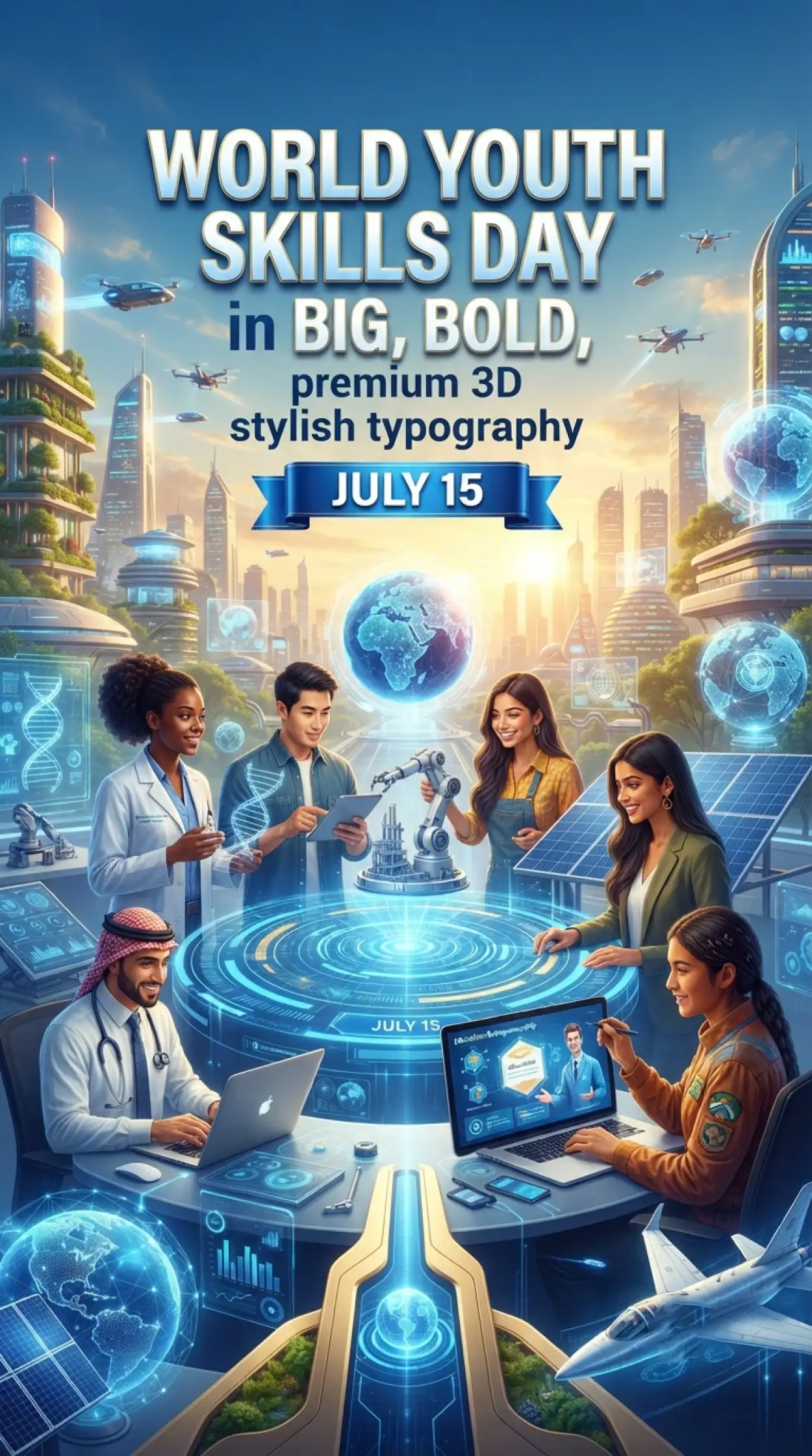 Free Download Skill Development Workshop Poster - High Quality World Youth Skills Day 2026 Image
