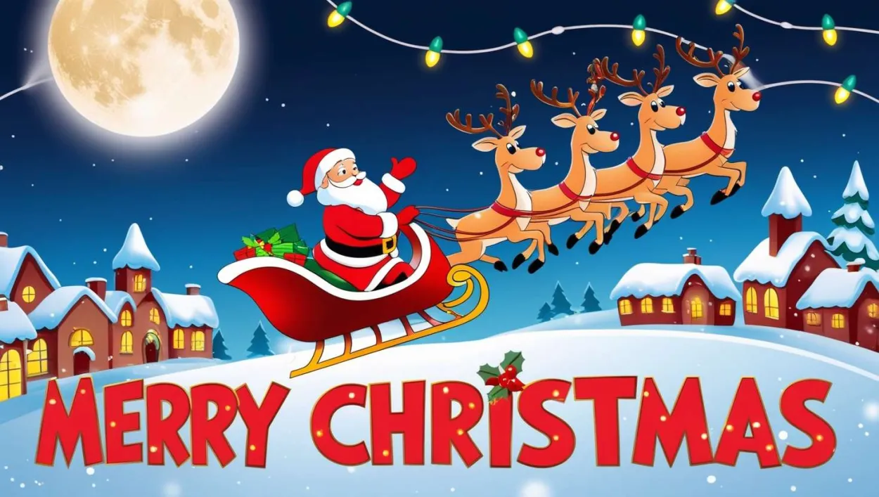 Snowy Background Merry Christmas Cartoon Santa And Reindeer - Royalty Free Merry Christmas Cartoon Santa Claus With Reindeer Image | Pngmagic Free Download Snowy Background Merry Christmas Cartoon Santa And Reindeer - High Quality Merry Christmas Cartoon Santa Claus With Reindeer Background